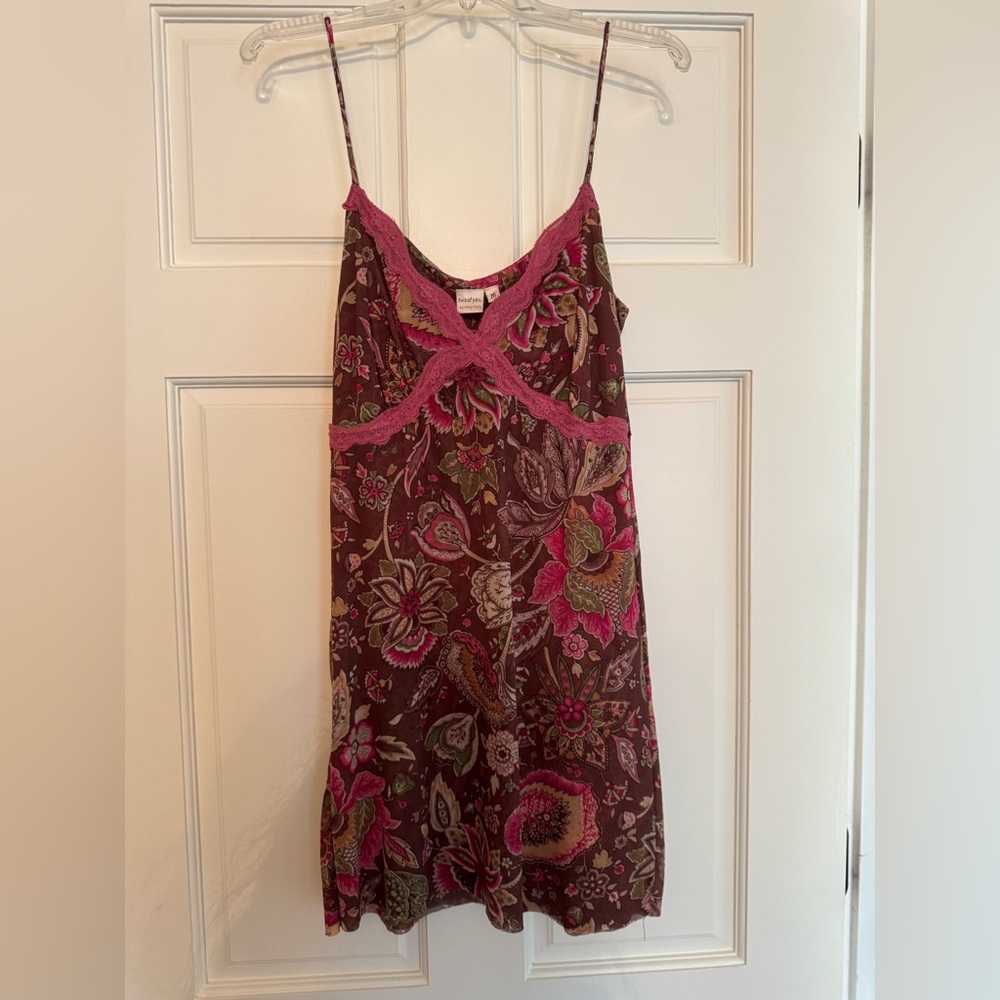 Sweet Pea by Stacy Frati Pink and Brown Floral Dress